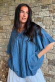 Rustic Nature Linen Blend Pocket Tee Washed Navy